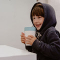 Circular Cup 8oz Cream & Faraway Blue