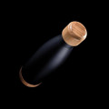 ODESSA - Giftology Double Wall Stainless Bottle with Bamboo Lid and Base - Black