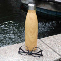 GEYER - Hans Larsen Stainless Steel Water Bottle with Wood Print - Yellow