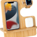 TRABEN - eco-neutral 3-in-1 Bamboo 10W Simultaneous Charging Station