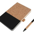 BORSA - eco-neutral A5 Cork Fabric Hard Cover Notebook and Pen Set - Black