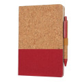 BORSA - eco-neutral A5 Cork Fabric Hard Cover Notebook and Pen Set - Red