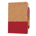 BORSA - eco-neutral A5 Cork Fabric Hard Cover Notebook and Pen Set - Red