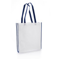 Non-Woven Shopping Bag Vertical White/N.Blue