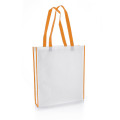 Non-Woven Shopping Bag Vertical White/Orange