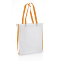 Non-Woven Shopping Bag Vertical White/Orange