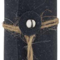 KORU - eco-neutral Metal Pen with Recycled Leather Barrel - Black