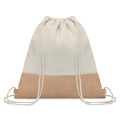 TRIGE - GRS-certified Recycled Cotton & Jute Drawstring Bag - Natural