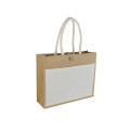 MONCLOVA - Jute Bag with Canvas Pocket - Natural