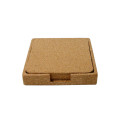 TEREVI - eco-neutral set of 4 Cork Coasters with Cork Stand