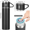 SAFFLE - Giftology Family Set of Vacuum Flask & Two Cups - Black