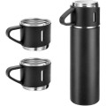 SAFFLE - Giftology Family Set of Vacuum Flask & Two Cups - Black