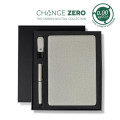 CHANGE ZERO Sustainable Gift Set with Refillable Notebook, Pen & USB Keychain - Grey