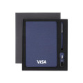 CHANGE ZERO Sustainable Gift Set with Refillable Notebook, Pen & USB Keychain - Navy