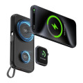 ROTTERDAM - @memorii® 10,000mAh Universal Wireless Powerbank with inbuilt cables - Black