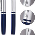 Cross Calais™ Chrome/Blue Lacquer with Polished Chrome Appointments Ballpoint Pen