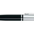 Cross Calais™ Chrome/Black Lacquer with Polished Chrome Appointments Ballpoint Pen (Blue Ink)