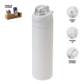 AERO SIP - Hans Larsen Recycled Stainless Steel Bottle with Dual Sip Lid - White
