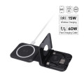 TURIN - @memorii Foldable 2-in-1 Wireless Charger and Multicable Set - Black