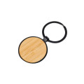 JACA - Round Bamboo Metal Keychain