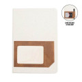 ADANA - Santhome Recycled Canvas A5 Hard Cover Notebook with PU Pocket - Beige