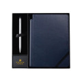 Cross Click™ Chrome Ballpoint Pen with Classic Blue Journal Gift Set