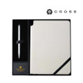 Cross Click™ Chrome Ballpoint Pen with Classic White Journal Gift Set