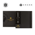 Cross Click™ Chrome Ballpoint Pen & A5 Hardcover Notebook Gift Set - Black