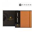 Cross Click™ Chrome Ballpoint Pen & A5 Hardcover Notebook Gift Set - Mocha