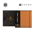 Cross Click™ Chrome Ballpoint Pen & A5 Hardcover Notebook Gift Set - Mocha
