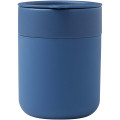 Java 330 ml ceramic tumbler with silicone wrap and plastic lid