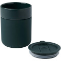 Java 330 ml ceramic tumbler with silicone wrap and plastic lid
