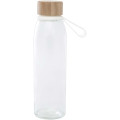 Porto 500 ml glass water bottle with silicone handle and bamboo lid