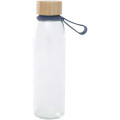 Porto 500 ml glass water bottle with silicone handle and bamboo lid