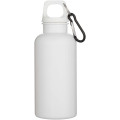 Oregon 400 ml solid colour RCS recycled plastic water bottle with carabiner