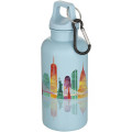 Oregon 400 ml solid colour RCS recycled plastic water bottle with carabiner