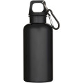 Oregon 400 ml solid colour RCS recycled plastic water bottle with carabiner