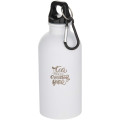 Oregon 400 ml matte RCS recycled single wall stainless steel water bottle with carabiner