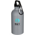 Oregon 400 ml matte RCS recycled single wall stainless steel water bottle with carabiner