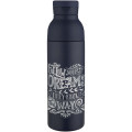 Illuminate 650 ml RCS recycled double wall stainless steel water bottle with 3-piece lid set