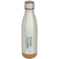 Cove 500 ml double wall vacuum insulated stainless steel water bottle with cork details