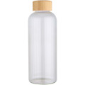 Mirage 650 ml single-walled borosilicate glass bottle with bamboo lid