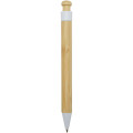Rattan bamboo and recycled plastic ballpoint pen (black ink)