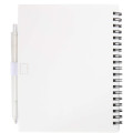 Niove recycled plastic soft cover notebook and ballpoint pen set (blue ink)