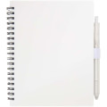 Niove recycled plastic soft cover notebook and ballpoint pen set (blue ink)