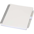 Niove recycled plastic soft cover notebook and ballpoint pen set (blue ink)