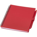 Niove recycled plastic soft cover notebook and ballpoint pen set (blue ink)