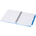 Niove recycled plastic soft cover notebook and ballpoint pen set (blue ink)