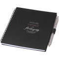 Niove recycled plastic soft cover notebook and ballpoint pen set (blue ink)