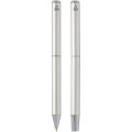 Lucetto recycled aluminium ballpoint and rollerball pen gift set (black ink)